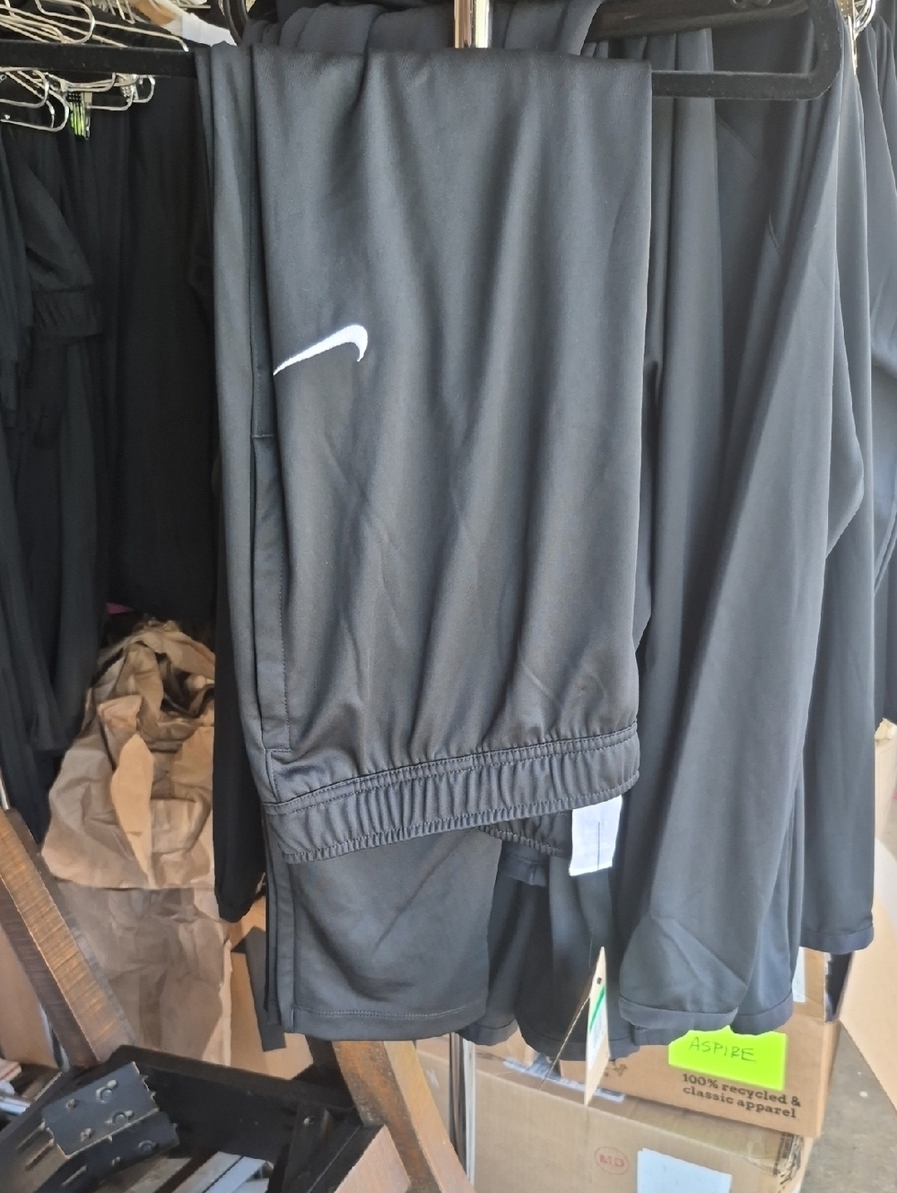 Nike Women’s Black Performance Pants with White Swoosh
